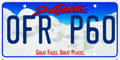 SD license plate 0FRP60