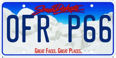 SD license plate 0FRP66
