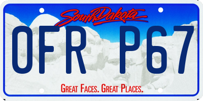 SD license plate 0FRP67