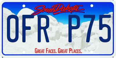 SD license plate 0FRP75