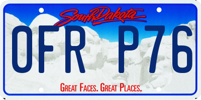 SD license plate 0FRP76