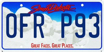 SD license plate 0FRP93