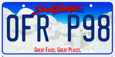 SD license plate 0FRP98