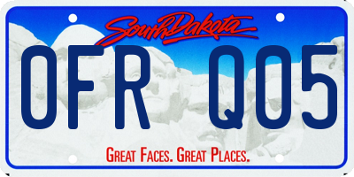 SD license plate 0FRQ05