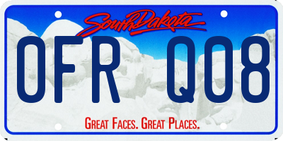 SD license plate 0FRQ08