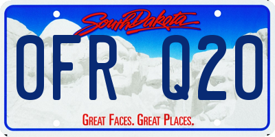 SD license plate 0FRQ20