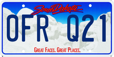 SD license plate 0FRQ21