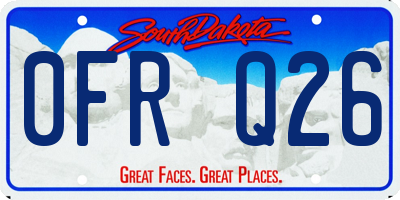SD license plate 0FRQ26