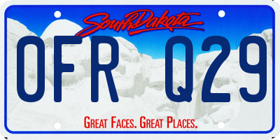 SD license plate 0FRQ29