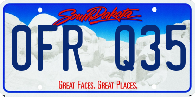 SD license plate 0FRQ35