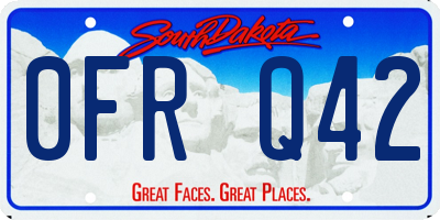 SD license plate 0FRQ42