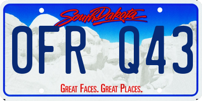 SD license plate 0FRQ43