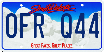 SD license plate 0FRQ44