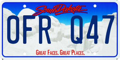 SD license plate 0FRQ47
