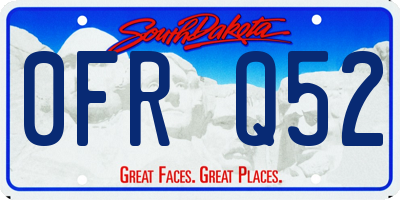 SD license plate 0FRQ52
