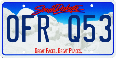 SD license plate 0FRQ53