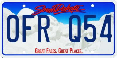 SD license plate 0FRQ54
