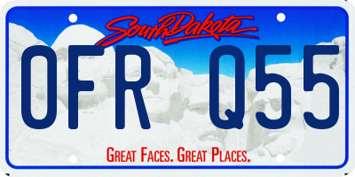 SD license plate 0FRQ55