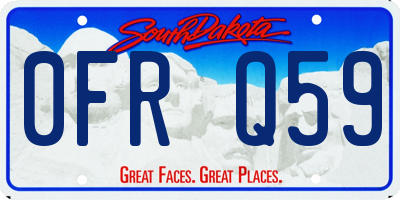 SD license plate 0FRQ59