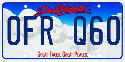 SD license plate 0FRQ60
