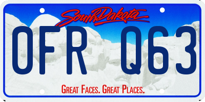 SD license plate 0FRQ63