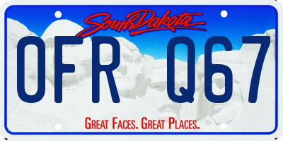SD license plate 0FRQ67
