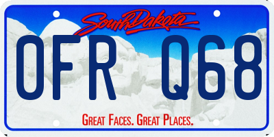 SD license plate 0FRQ68