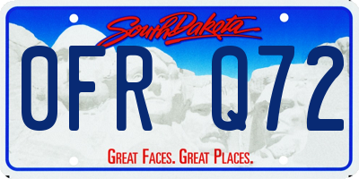 SD license plate 0FRQ72
