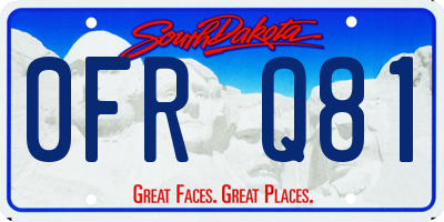 SD license plate 0FRQ81