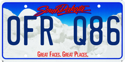 SD license plate 0FRQ86