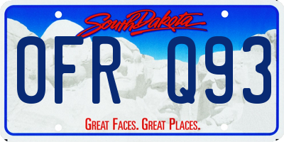 SD license plate 0FRQ93