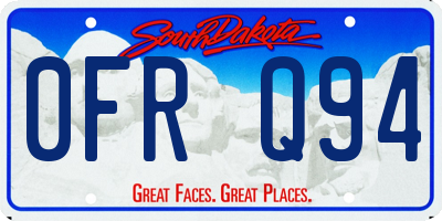 SD license plate 0FRQ94