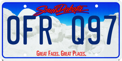 SD license plate 0FRQ97
