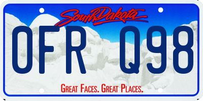 SD license plate 0FRQ98
