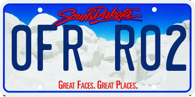 SD license plate 0FRR02