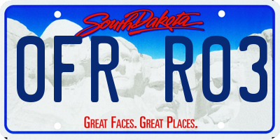 SD license plate 0FRR03