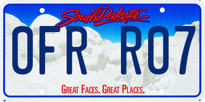 SD license plate 0FRR07