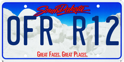 SD license plate 0FRR12