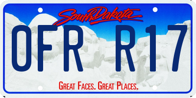 SD license plate 0FRR17
