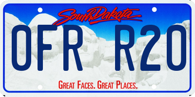 SD license plate 0FRR20