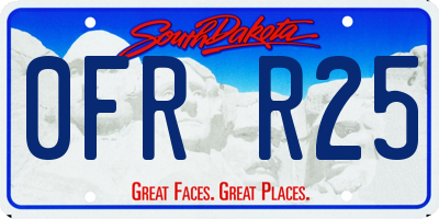 SD license plate 0FRR25