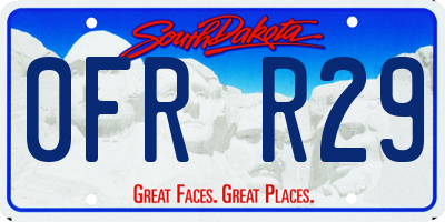 SD license plate 0FRR29