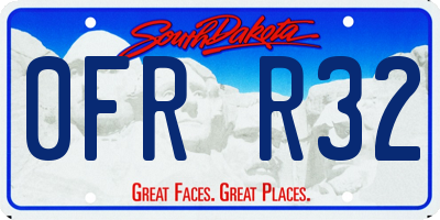 SD license plate 0FRR32