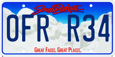 SD license plate 0FRR34