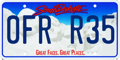 SD license plate 0FRR35