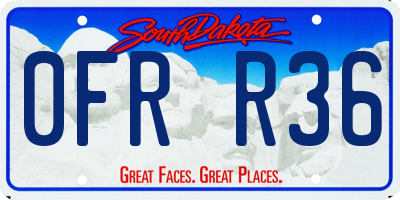 SD license plate 0FRR36