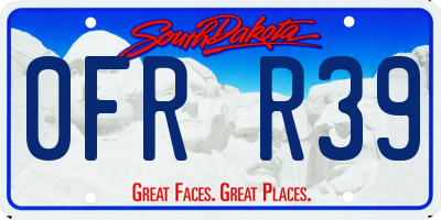 SD license plate 0FRR39