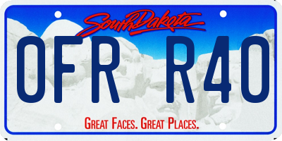 SD license plate 0FRR40