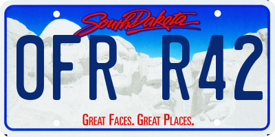 SD license plate 0FRR42
