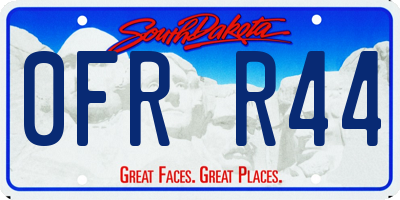 SD license plate 0FRR44